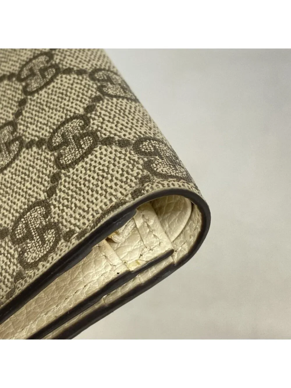 ★SOLD★ Gucci Wallet GG Marmont Supreme Leather Brown Ivory Gold - Picture 7 of 8